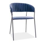 Трапезен стол тип кресло Лира Б кадифе - сиво в 4 цвята