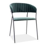 Трапезен стол тип кресло Лира Б кадифе - сиво в 4 цвята