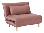 Разтегателен фотьойл Спайк розов кадифе с функция сън