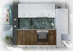 Права модулна кухня ЛУКСОР 200 см с включен плот