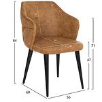 Трапезен стол тип кресло ТЕРЕЗА златен набук