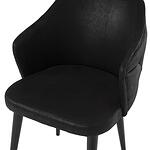 Трапезен стол тип кресло ТЕРЕЗА черен набук