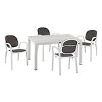 Градински комплект ЛЕФЕРА маса с 4 кресла в бяло