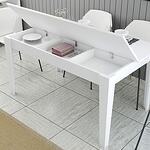 Трапезна маса с място за съхранение УАЙТ в бял цвят