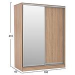 Двукрилен гардероб с огледало АДЛЕР 180x60x210 в 3 цвята
