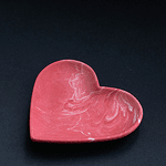 Авторска чинийка сърце (розово/червено)
