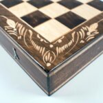 Шах и табла комплект размер 32х32 см. в кафяв цвят