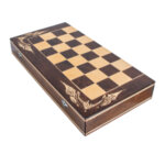Шах и табла комплект размер 50х50 см. в кафяв цвят