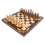 Шах и табла комплект размер 50х50 см. в кафяв цвят