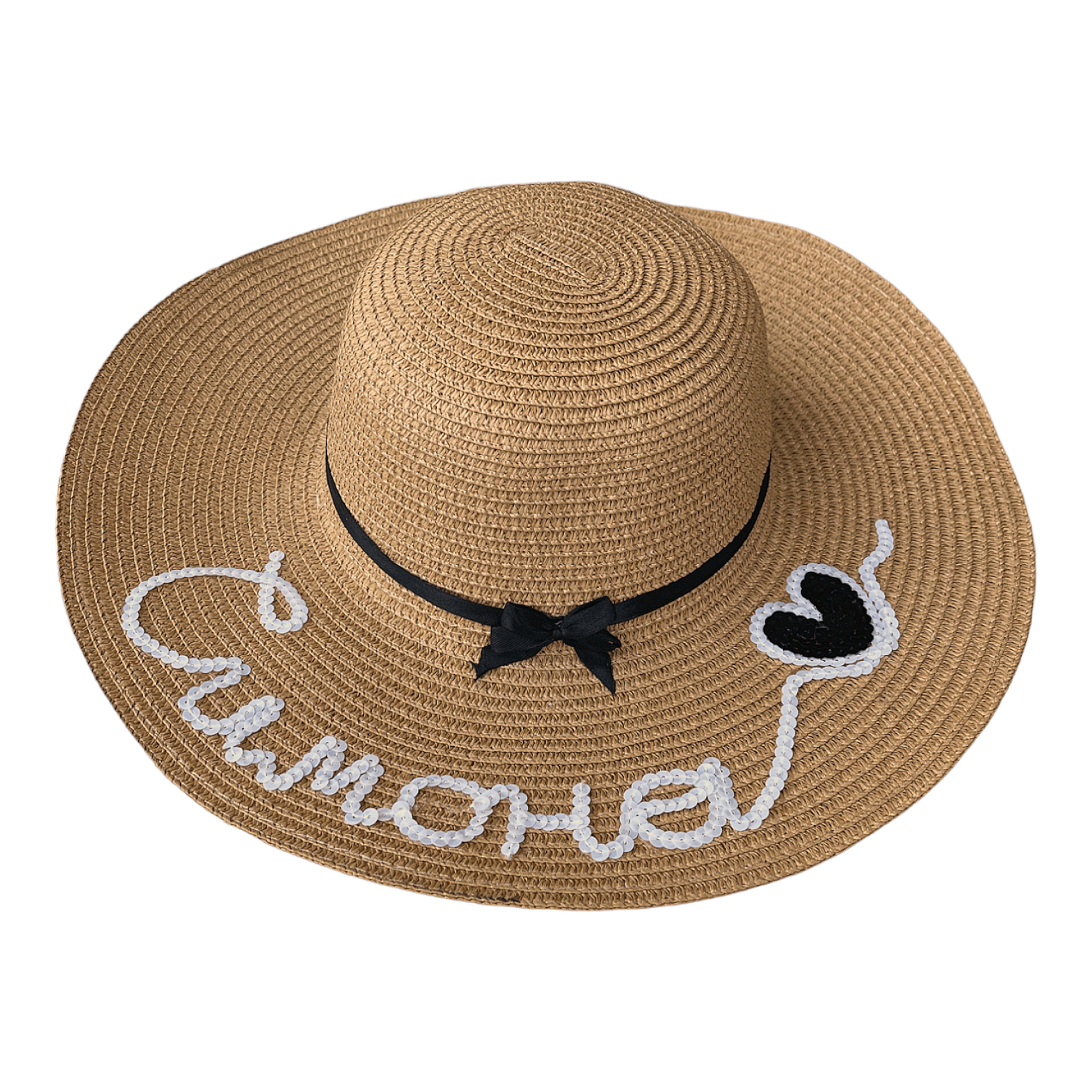 Ръчно декорирана плетена шапка с надпис 'Simona' и сърце