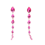 Обеци в розово с висящи кристали NATASHA