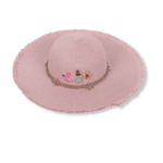 Плажна Шапка Декорирана с Пинчета в Розово