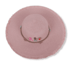 Плажна Шапка Декорирана с Пинчета в Розово