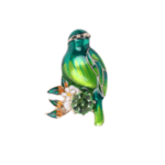 Брошка зелена птица