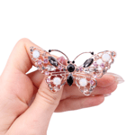 Брошка голяма нежна пеперуда с кристали