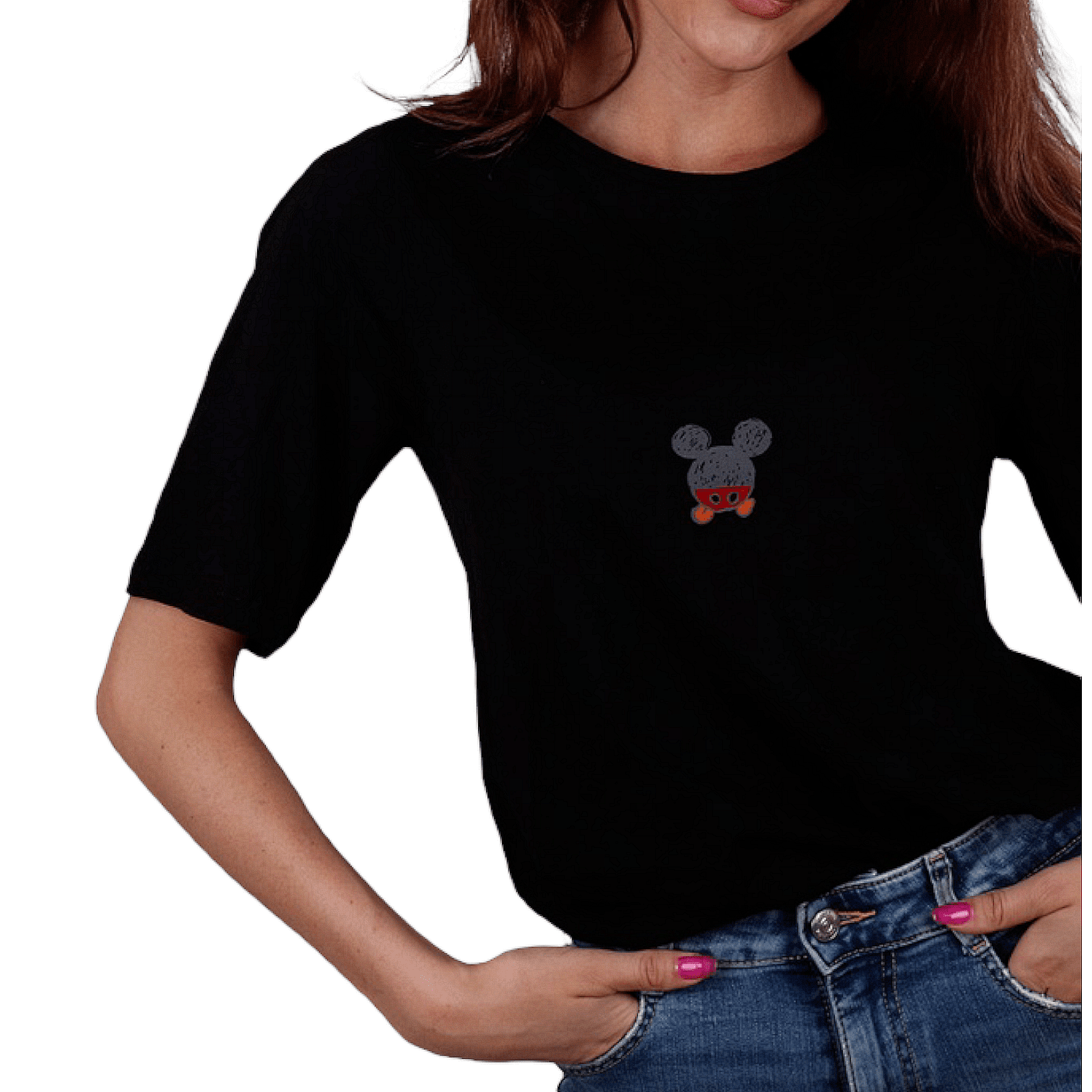 Черна дълга тениска Mickey Mouse
