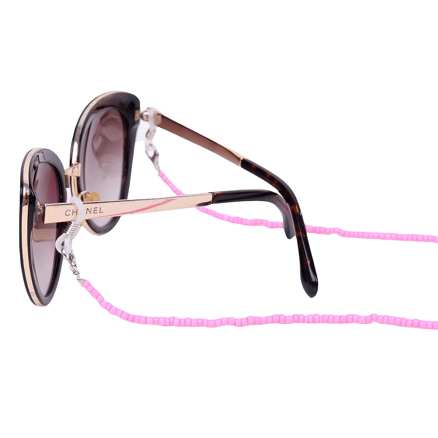 Верижка за Очила с розови мъниста