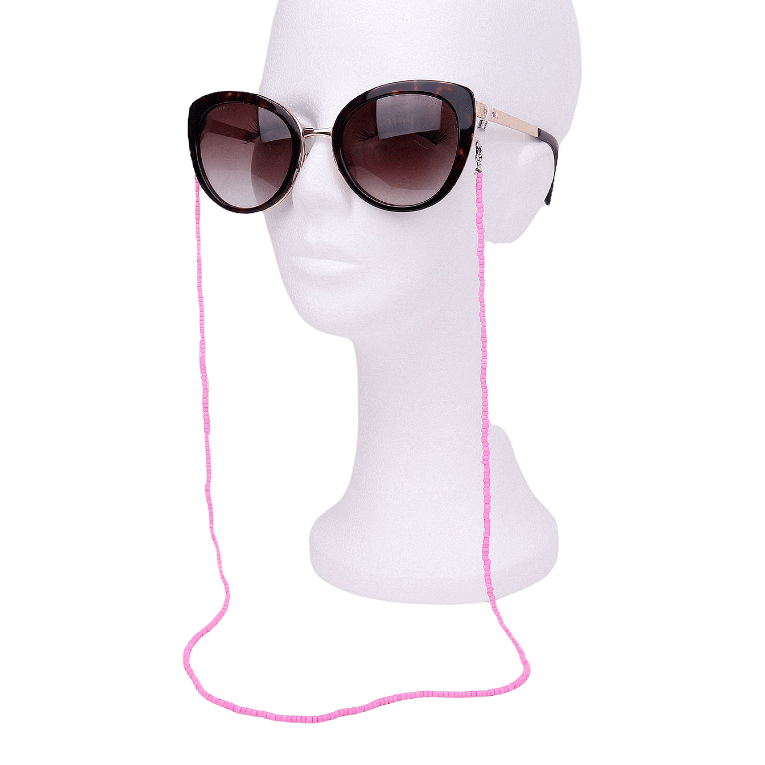 Верижка за Очила с розови мъниста