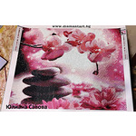 Диамантен Гоблен с Кръгли Мъниста "Лилави орхидеи" - 40 x 50 см, Кръгли мъниста