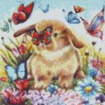 Диамантен Гоблен "Куче и Коте" - 40 x 40 см, Кръгли мъниста-Copy