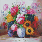 Диамантен Гоблен "Рози" - 40 x 40 см, Кръгли мъниста-Copy