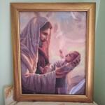Диамантен Гоблен "Исус държи бебе" - 35 x 45 см, Кръгли мъниста