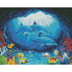Диамантен Гоблен "Море" - 40 x 50 см, Кръгли мъниста