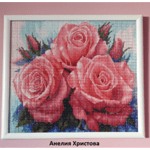 Диамантен Гоблен "Розова Прелест" - 45 x 45 см, Кръгли мъниста