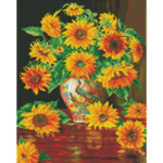 Диамантен Гоблен "Слънчогледите" - 40 x 40 см, Кръгли мъниста-Copy