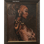 Диамантен Гоблен "Африканска Красавица" - 30 x 40 см, Кръгли мъниста