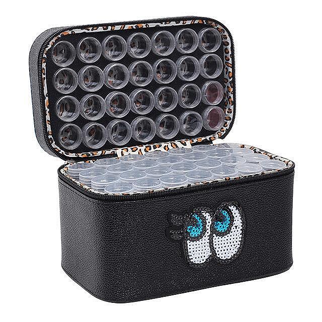 Кутия за съхранение на диамантени мъниста - 64 гнезда-Copy