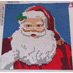 Диамантен Гоблен "Дядо Коледа" - 30 x 30 см, Кръгли мъниста