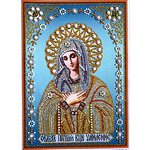 Диамантен Гоблен "Богородица в Синьо 2" - 24 x 34 см, Специални мъниста-Copy