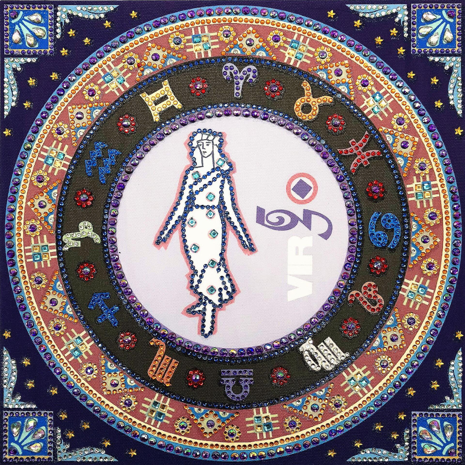 Диамантен Гоблен "Зодия Рак" -  35 x 35 см, Специални мъниста-Copy