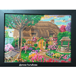 Елмазен Гоблен "Къщата с кладенеца" - 32 x 45 см, Кръгли мъниста