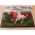 Диамантен Гоблен "Галопиращи коне" - 30 x 40 см, Квадратни мъниста