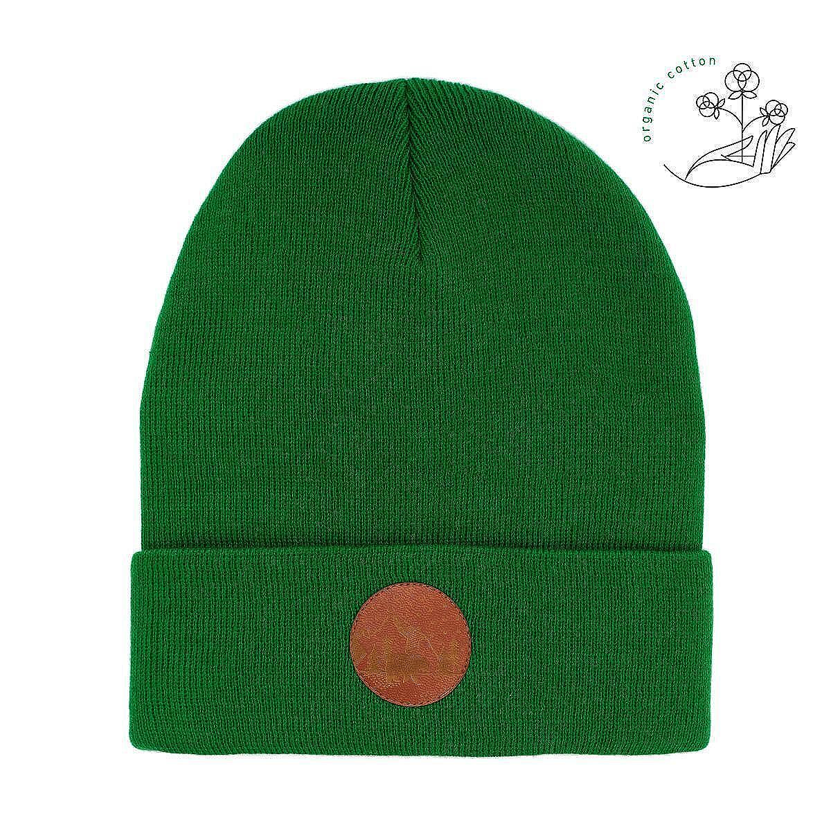 Зелена шапка от органичен памук Kabak
