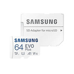 Samsung 64GB micro SD Card EVO Plus with Adapter, Class10, Transfer Speed up to 130MB/s