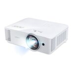 Acer Projector S1286H, DLP, Short Throw, XGA (1024x768), 3500 ANSI Lumens, 20000:1, 3D, HDMI, VGA, RCA, Audio in, Audio out, VGA out, DC Out (5V/1A, USB-A), Speaker 16W, Bluelight Shield,