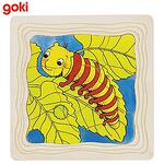 Дървен многослоен пъзел Жизненият цикъл на пеперудата Goki 57523