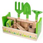 Комплект детски градинарски инструменти в дървено куфарче Bigjigs 34043