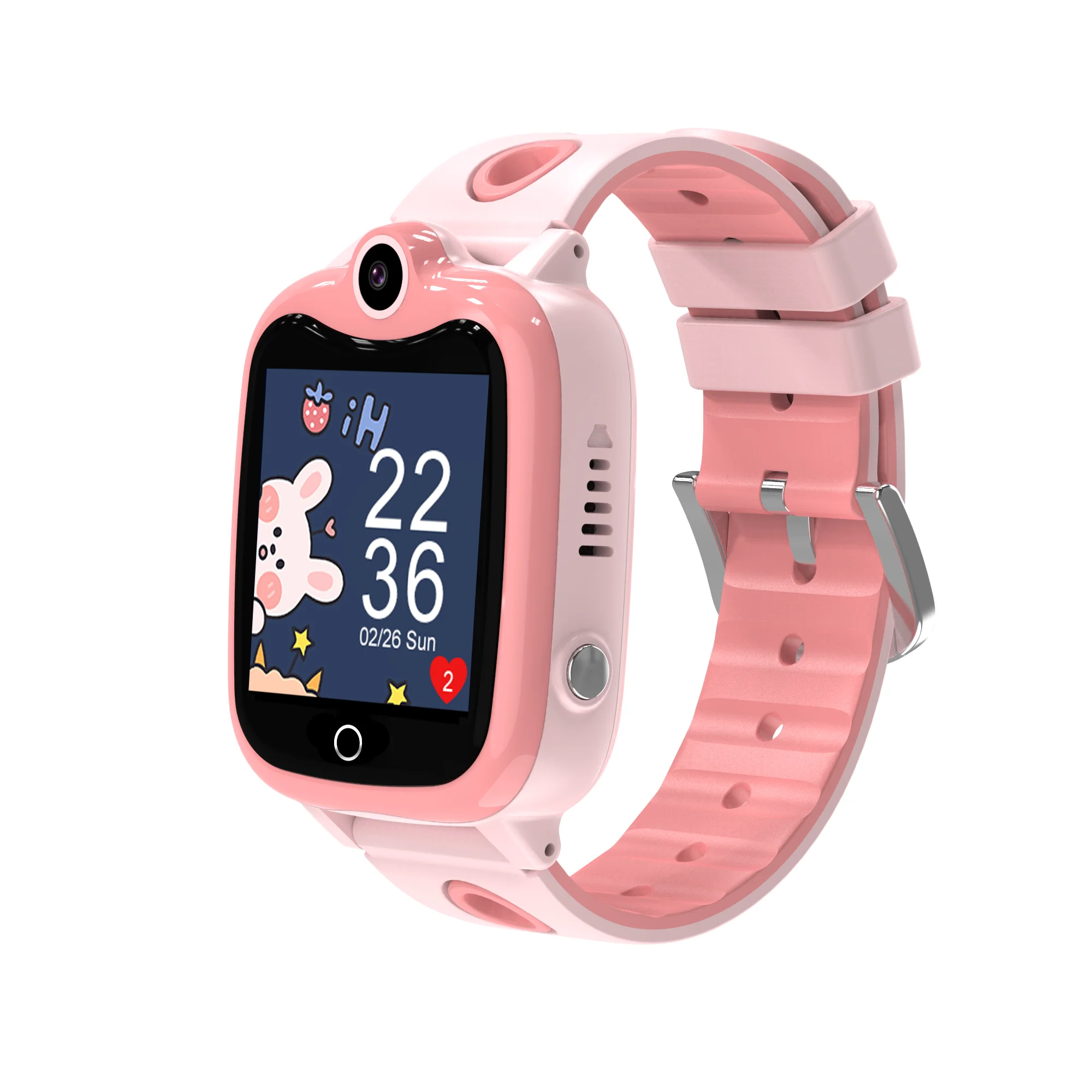 Детски Смарт часовник NUBI DH10, IPS Дисплей, 4G, Камера, LBS+Wi-Fi Tracking, 7 образователни игри, Видео разговор, SOS бутон, Силиконов протектор, Черен-Copy