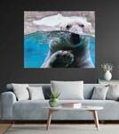 Картина "Бяла мечка под вода" 100х80см