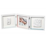 BABY ART Бяла рамка за отпечатък за ръчичка и краче + снимка My Baby Style Essentials (бяло паспарту)