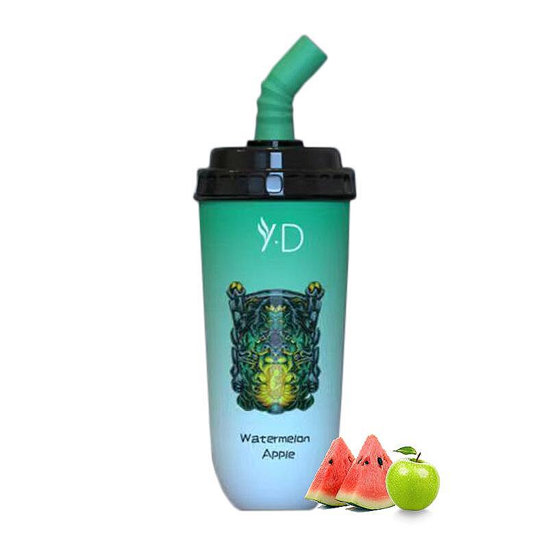 YD MINI CUP 8000 дръпки - зареждащо електронно наргиле с вкус на ДИНЯ И ЯБЪЛКА, 2% никотинови соли