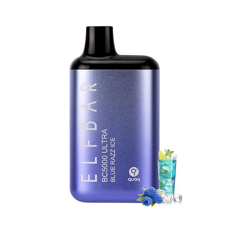 ELF BAR BC5000 ULTRA - зареждащо електронно наргиле с вкус на СИНЯ МАЛИНА С ЛЕДЕН ЕФЕКТ