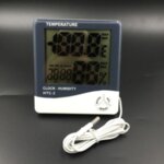 Термометър с две температури, часовник и влагомер HTC-2