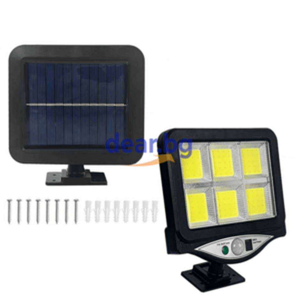 LED прожектор BK-128 6COB с отделен соларен панел и дистанционно