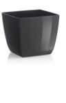 Квадратна кашпа SANTIAGO 15 черна,пластмасова кашпа за цветя