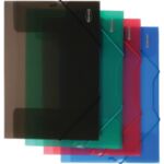 Папка PVC, с ластик, прозрачна - разл. цветове